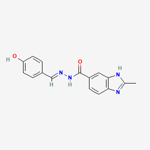 molecular formula C16H14N4O2 B11535356 N'-[(E)-(4-hydroxyphenyl)methylidene]-2-methyl-1H-benzimidazole-6-carbohydrazide 