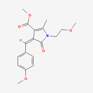 molecular formula C18H21NO5 B11535408 methyl (4Z)-4-(4-methoxybenzylidene)-1-(2-methoxyethyl)-2-methyl-5-oxo-4,5-dihydro-1H-pyrrole-3-carboxylate 