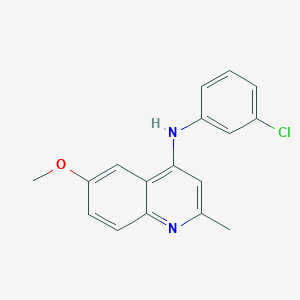 molecular formula C17H15ClN2O B11535452 N-(3-chlorophenyl)-6-methoxy-2-methylquinolin-4-amine 