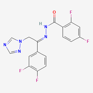 molecular formula C17H11F4N5O B11535516 N'-[(1Z)-1-(3,4-difluorophenyl)-2-(1H-1,2,4-triazol-1-yl)ethylidene]-2,4-difluorobenzohydrazide 