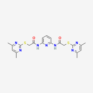molecular formula C21H23N7O2S2 B11535566 N,N'-pyridine-2,6-diylbis{2-[(4,6-dimethylpyrimidin-2-yl)sulfanyl]acetamide} 