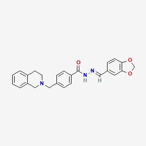 molecular formula C25H23N3O3 B11535814 N'-[(E)-1,3-benzodioxol-5-ylmethylidene]-4-(3,4-dihydroisoquinolin-2(1H)-ylmethyl)benzohydrazide 