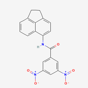 molecular formula C19H13N3O5 B11535873 N-(1,2-dihydroacenaphthylen-5-yl)-3,5-dinitrobenzamide 