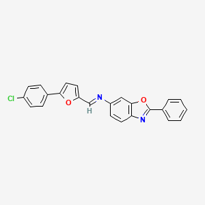 molecular formula C24H15ClN2O2 B11535915 N-{(E)-[5-(4-chlorophenyl)furan-2-yl]methylidene}-2-phenyl-1,3-benzoxazol-6-amine 