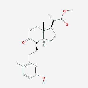 molecular formula C23H32O4 B011536 methyl 2-[(1R,3aS,4S,7aS)-4-[2-(5-hydroxy-2-methylphenyl)ethyl]-7a-methyl-5-oxo-2,3,3a,4,6,7-hexahydro-1H-inden-1-yl]propanoate CAS No. 103596-05-0
