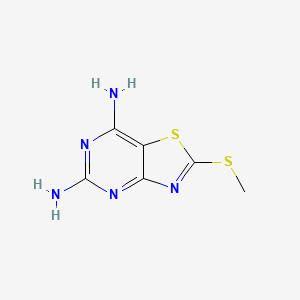 molecular formula C6H7N5S2 B11536002 Thiazolo[4,5-d]pyrimidine-5,7-diamine, 2-methylthio- 