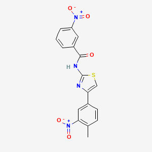 molecular formula C17H12N4O5S B11536436 N-[4-(4-methyl-3-nitrophenyl)-1,3-thiazol-2-yl]-3-nitrobenzamide 