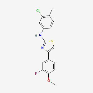 molecular formula C17H14ClFN2OS B11536895 N-(3-chloro-4-methylphenyl)-4-(3-fluoro-4-methoxyphenyl)-1,3-thiazol-2-amine 