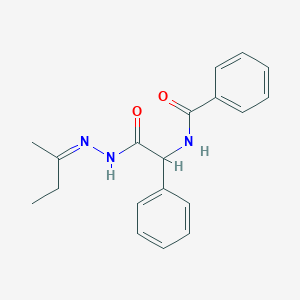 molecular formula C19H21N3O2 B11536955 N-{2-[(2Z)-2-(butan-2-ylidene)hydrazinyl]-2-oxo-1-phenylethyl}benzamide 