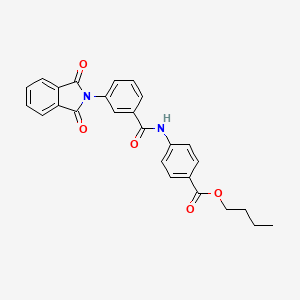 molecular formula C26H22N2O5 B11537359 butyl 4-({[3-(1,3-dioxo-1,3-dihydro-2H-isoindol-2-yl)phenyl]carbonyl}amino)benzoate 