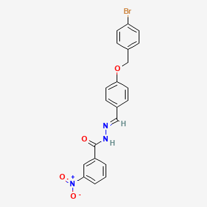 molecular formula C21H16BrN3O4 B11538365 N'-[(E)-{4-[(4-bromobenzyl)oxy]phenyl}methylidene]-3-nitrobenzohydrazide 