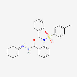molecular formula C27H29N3O3S B11538368 N-benzyl-N-{2-[(2-cyclohexylidenehydrazinyl)carbonyl]phenyl}-4-methylbenzenesulfonamide 