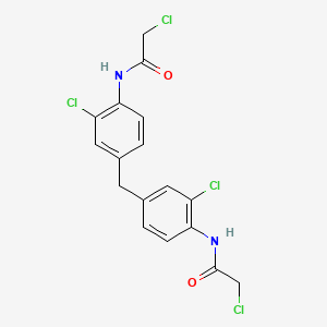 molecular formula C17H14Cl4N2O2 B11538540 N,N'-[methanediylbis(2-chlorobenzene-4,1-diyl)]bis(2-chloroacetamide) 