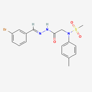 molecular formula C17H18BrN3O3S B11538587 N-{2-[(2E)-2-(3-bromobenzylidene)hydrazino]-2-oxoethyl}-N-(4-methylphenyl)methanesulfonamide 