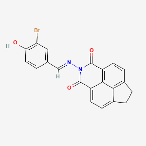 molecular formula C21H13BrN2O3 B11538588 2-[(3-bromo-4-hydroxybenzylidene)amino]-6,7-dihydro-1H-indeno[6,7,1-def]isoquinoline-1,3(2H)-dione 
