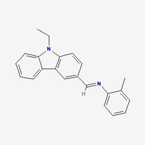 molecular formula C22H20N2 B11538697 Carbazole, 9-ethyl-3-(2-methylphenyliminomethyl)- 