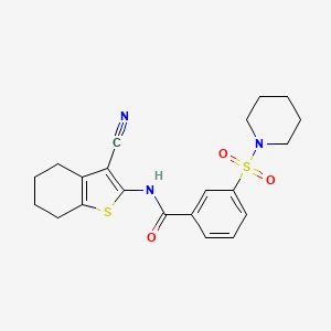 molecular formula C21H23N3O3S2 B11538724 N-(3-cyano-4,5,6,7-tetrahydro-1-benzothiophen-2-yl)-3-(piperidin-1-ylsulfonyl)benzamide 