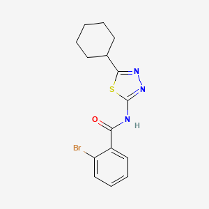 molecular formula C15H16BrN3OS B11539086 2-bromo-N-(5-cyclohexyl-1,3,4-thiadiazol-2-yl)benzamide 