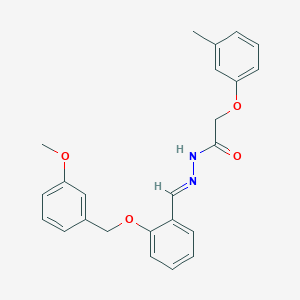 molecular formula C24H24N2O4 B11539098 N'-[(E)-{2-[(3-methoxybenzyl)oxy]phenyl}methylidene]-2-(3-methylphenoxy)acetohydrazide 