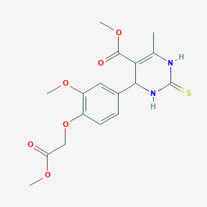 molecular formula C17H20N2O6S B11539154 Methyl 4-[3-methoxy-4-(2-methoxy-2-oxoethoxy)phenyl]-6-methyl-2-thioxo-1,2,3,4-tetrahydropyrimidine-5-carboxylate 
