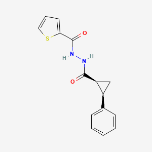 molecular formula C15H14N2O2S B11539176 N'-(2-phenylcyclopropanecarbonyl)thiophene-2-carbohydrazide 