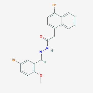molecular formula C20H16Br2N2O2 B11539189 N'-[(E)-(5-bromo-2-methoxyphenyl)methylidene]-2-(4-bromonaphthalen-1-yl)acetohydrazide 