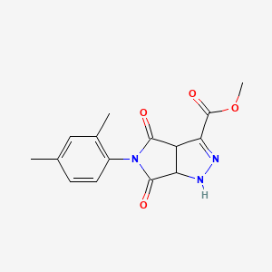molecular formula C15H15N3O4 B11539215 Methyl 5-(2,4-dimethylphenyl)-4,6-dioxo-1,3a,4,5,6,6a-hexahydropyrrolo[3,4-c]pyrazole-3-carboxylate 