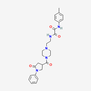 molecular formula C26H31N5O4 B11539227 N-(4-methylphenyl)-N'-(2-{4-[(5-oxo-1-phenylpyrrolidin-3-yl)carbonyl]piperazin-1-yl}ethyl)ethanediamide 