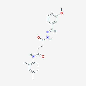 molecular formula C20H23N3O3 B11539233 N-(2,4-dimethylphenyl)-4-[(2E)-2-(3-methoxybenzylidene)hydrazinyl]-4-oxobutanamide 