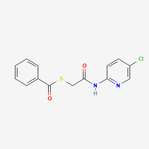 molecular formula C14H11ClN2O2S B11539281 S-{2-[(5-chloropyridin-2-yl)amino]-2-oxoethyl} benzenecarbothioate 