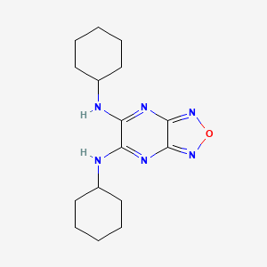 molecular formula C16H24N6O B11539325 N,N'-dicyclohexyl[1,2,5]oxadiazolo[3,4-b]pyrazine-5,6-diamine 