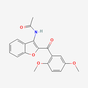 molecular formula C19H17NO5 B11539332 N-[2-(2,5-Dimethoxybenzoyl)-1-benzofuran-3-yl]acetamide 