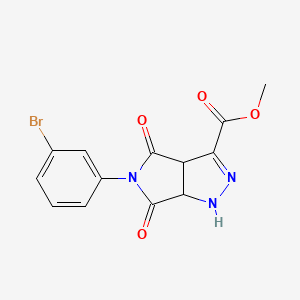 molecular formula C13H10BrN3O4 B11539384 Methyl 5-(3-bromophenyl)-4,6-dioxo-1,3a,4,5,6,6a-hexahydropyrrolo[3,4-c]pyrazole-3-carboxylate 