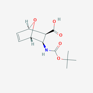 molecular formula C12H17NO5 B115394 diexo-3-tert-Butoxycarbonylamino-7-oxa-bicyclo[2.2.1]hept-5-ene-2-carboxylic acid CAS No. 148257-14-1