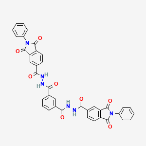 molecular formula C38H24N6O8 B11539435 N'~1~,N'~3~-bis[(1,3-dioxo-2-phenyl-2,3-dihydro-1H-isoindol-5-yl)carbonyl]benzene-1,3-dicarbohydrazide 