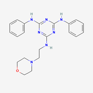 molecular formula C21H25N7O B11539564 N-(2-Morpholin-4-yl-ethyl)-N',N''-diphenyl-[1,3,5]triazine-2,4,6-triamine 