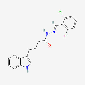 molecular formula C19H17ClFN3O B11539605 N'-[(E)-(2-chloro-6-fluorophenyl)methylidene]-4-(1H-indol-3-yl)butanehydrazide 