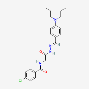 molecular formula C22H27ClN4O2 B11539664 4-Chloro-N-({N'-[(E)-[4-(dipropylamino)phenyl]methylidene]hydrazinecarbonyl}methyl)benzamide 