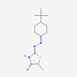 molecular formula C14H23N3OS B11539765 Thiazolidin-4-one, 2-(4-tert-butyl-cyclohexylidenhydrazono)-5-methyl- 