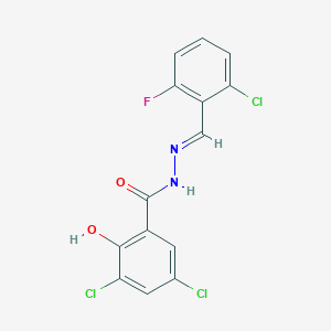 molecular formula C14H8Cl3FN2O2 B11539769 3,5-dichloro-N'-[(E)-(2-chloro-6-fluorophenyl)methylidene]-2-hydroxybenzohydrazide 