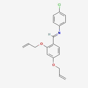 molecular formula C19H18ClNO2 B11539819 N-{(E)-[2,4-bis(prop-2-en-1-yloxy)phenyl]methylidene}-4-chloroaniline 