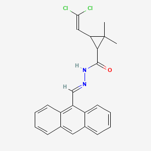 molecular formula C23H20Cl2N2O B11539977 N'-[(E)-anthracen-9-ylmethylidene]-3-(2,2-dichloroethenyl)-2,2-dimethylcyclopropanecarbohydrazide 