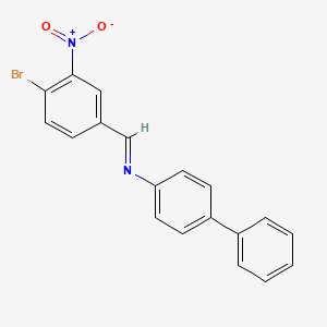 molecular formula C19H13BrN2O2 B11539984 N-[(E)-(4-bromo-3-nitrophenyl)methylidene]biphenyl-4-amine 