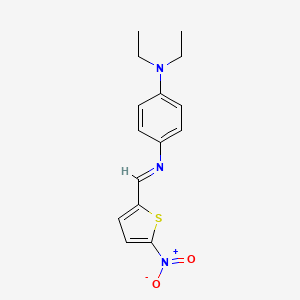 molecular formula C15H17N3O2S B11540035 N,N-diethyl-N'-[(E)-(5-nitrothiophen-2-yl)methylidene]benzene-1,4-diamine 