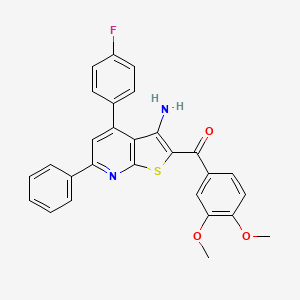 molecular formula C28H21FN2O3S B11540088 [3-Amino-4-(4-fluorophenyl)-6-phenylthieno[2,3-b]pyridin-2-yl](3,4-dimethoxyphenyl)methanone 