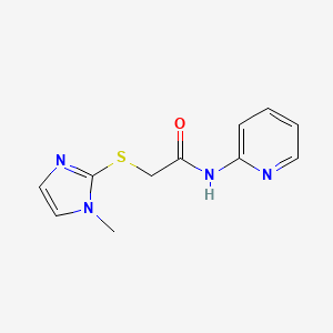 molecular formula C11H12N4OS B11540149 2-[(1-methyl-1H-imidazol-2-yl)sulfanyl]-N-(pyridin-2-yl)acetamide 