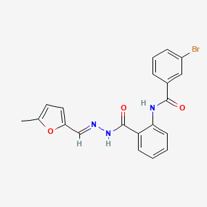 molecular formula C20H16BrN3O3 B11540198 3-bromo-N-[2-({(2E)-2-[(5-methylfuran-2-yl)methylidene]hydrazinyl}carbonyl)phenyl]benzamide 
