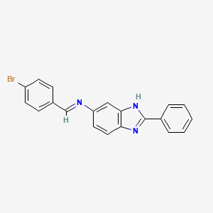 molecular formula C20H14BrN3 B11540247 N-[(E)-(4-bromophenyl)methylidene]-2-phenyl-1H-benzimidazol-5-amine 
