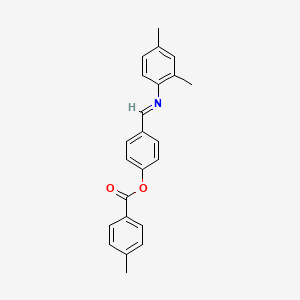 molecular formula C23H21NO2 B11540296 4-[(E)-[(2,4-Dimethylphenyl)imino]methyl]phenyl 4-methylbenzoate 