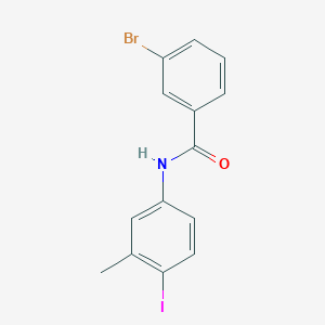 molecular formula C14H11BrINO B11540364 3-bromo-N-(4-iodo-3-methylphenyl)benzamide 